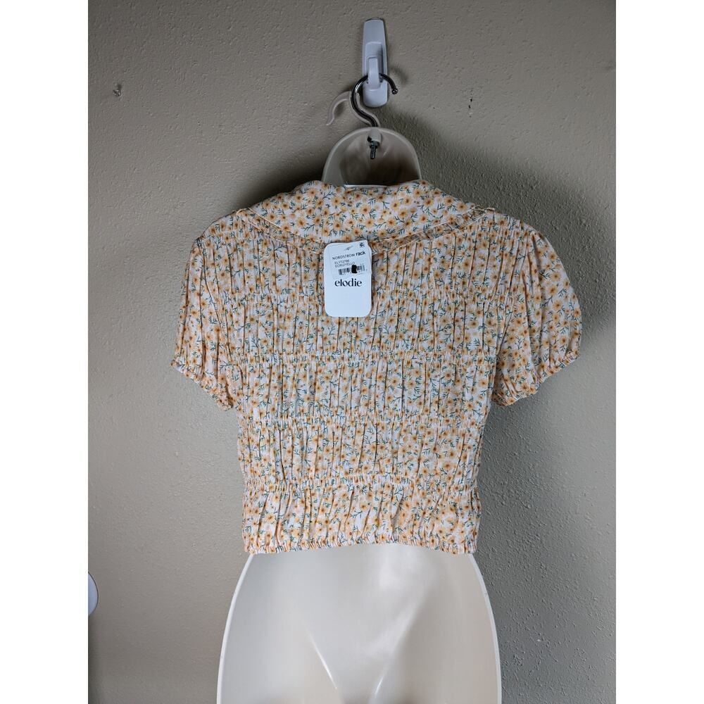 Elodie NWT crop top size small smocked peter pan collar - Picture 2 of 5